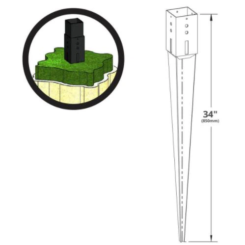 Pylex Spybase 2X2 Square Steel Post Anchors